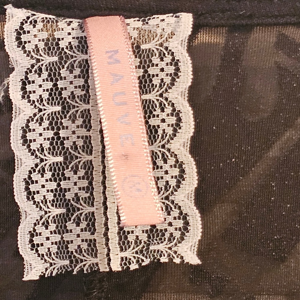 Mauve Anthropologie Black Burnout Velvet Floral Fringe Kimono Cardigan Wrap M - Picture 2 of 9